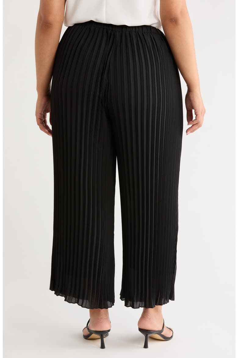 Pleated Pull-On Crop Wide Leg Pants, Alternate, color, ANNE BLACK