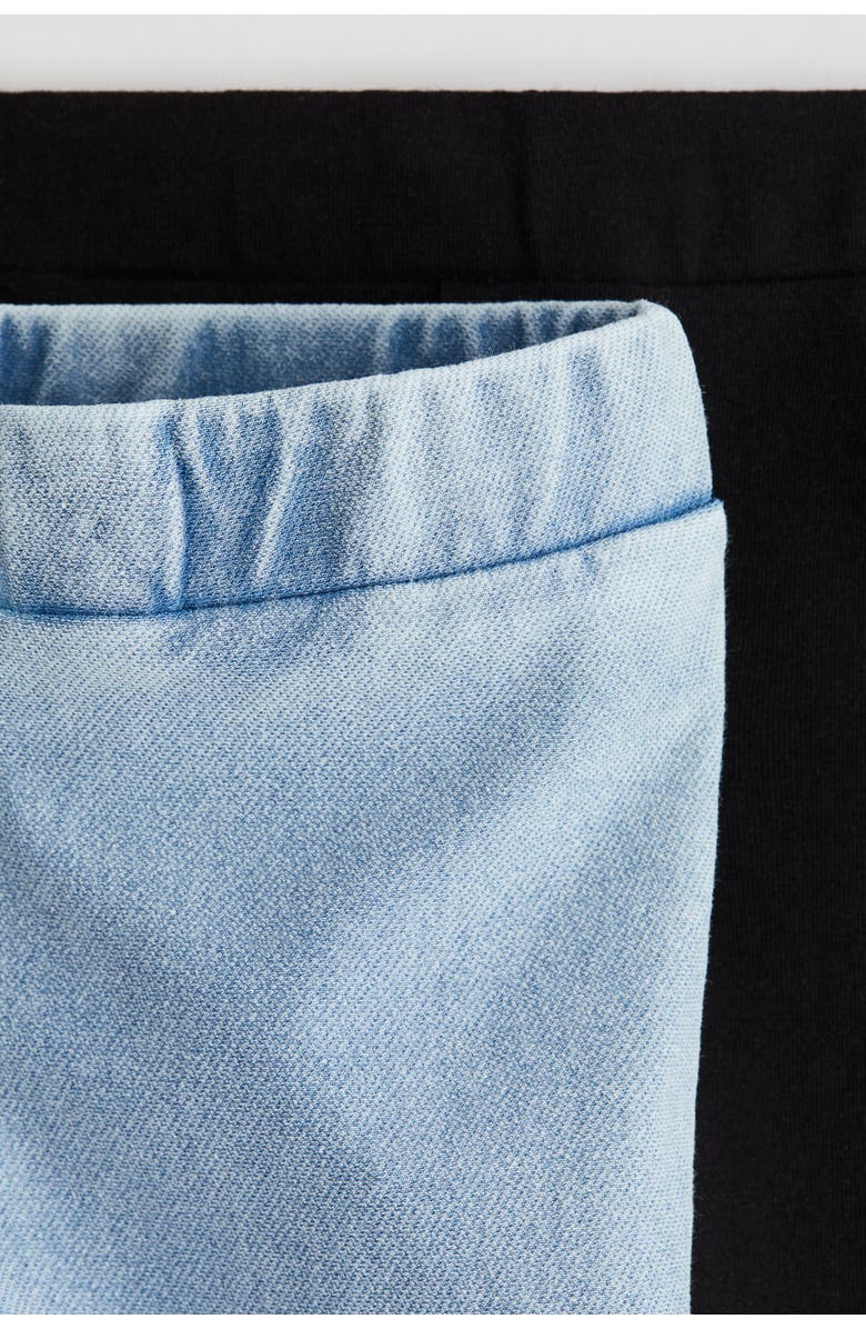 H&M 2-pack Flared Jeggings, Alternate, color, Black/Light Denim Blue