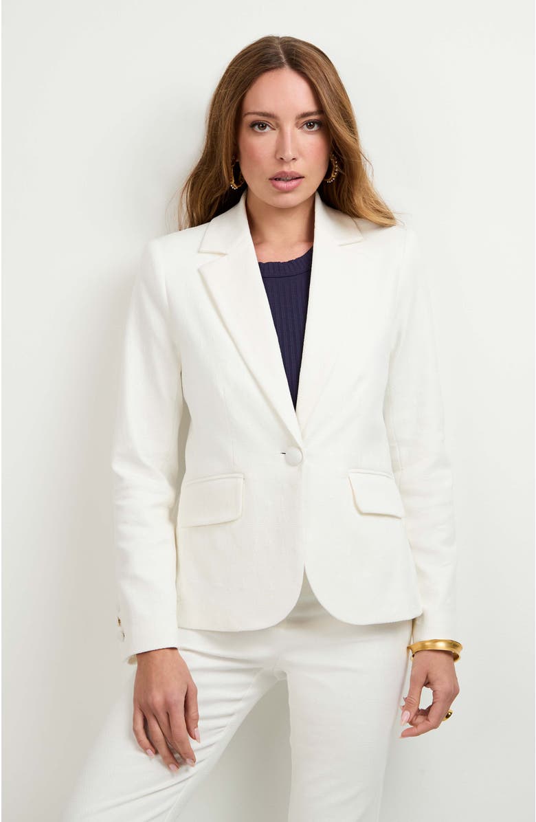 Trina Turk Incanta Fitted Blazer, Alternate, color, Whitewash