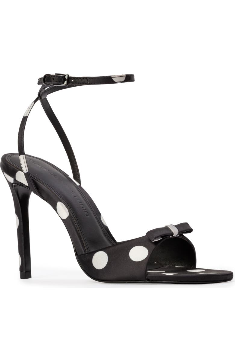 BLACK SUEDE STUDIO Albie 100 Sandal, Alternate, color, Black Polka Dot Satin