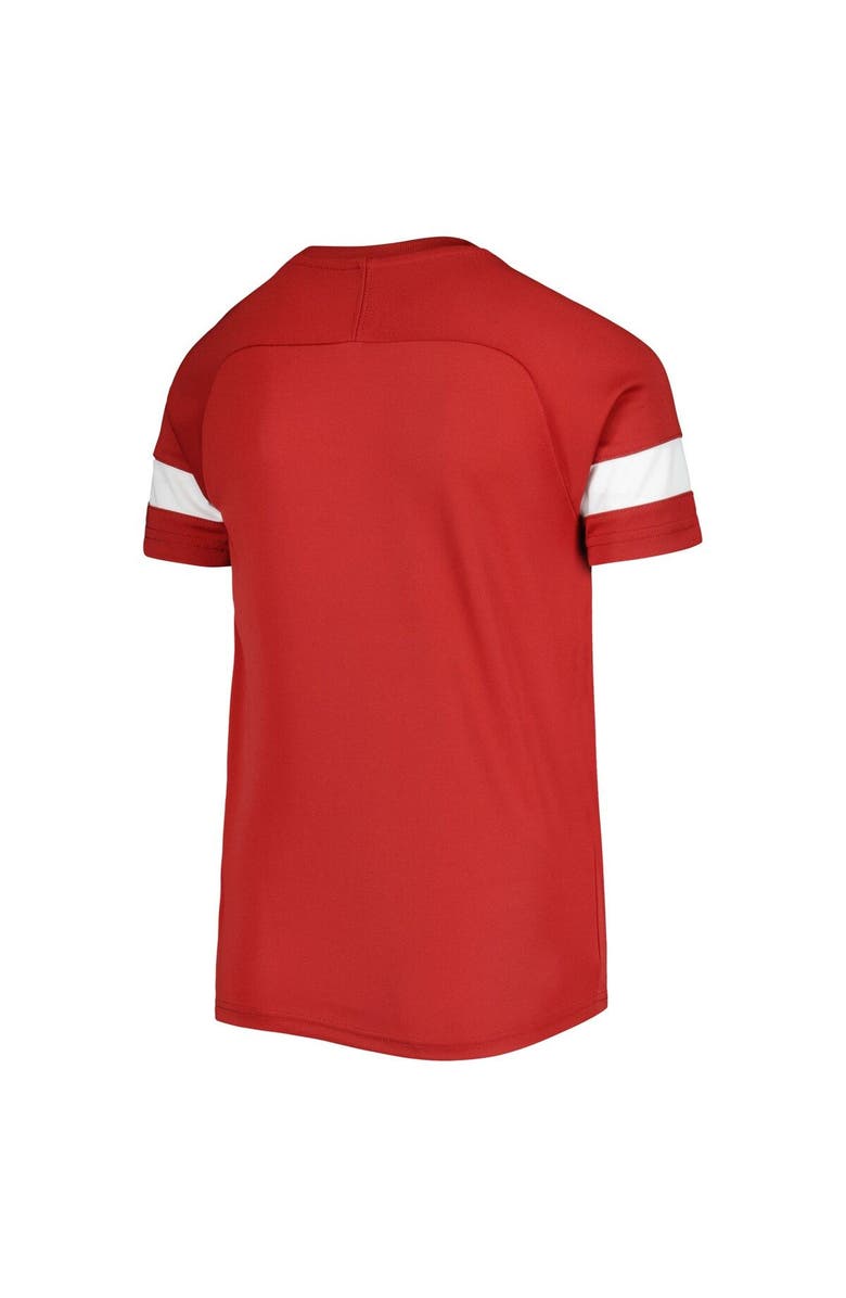 Nike Youth Nike Crimson Oklahoma Sooners Academy Raglan Sleeve Stripe Performance T-Shirt, Alternate, color,