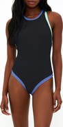 Beach Riot Steph Contrast Binding Rib One-Piece Swimsuit