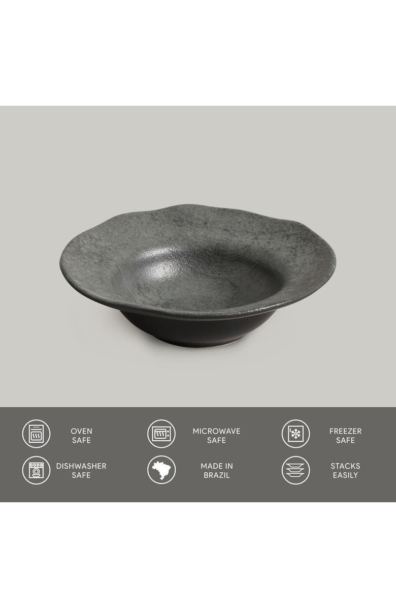 Porto Brasil Dessert/Deep Rim Plate Set of 4, Alternate, color, Chromium