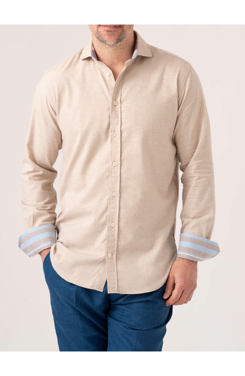 Koy Clothing Cotton Cashmere Long Sleeve Shirt, Main, color, Sand