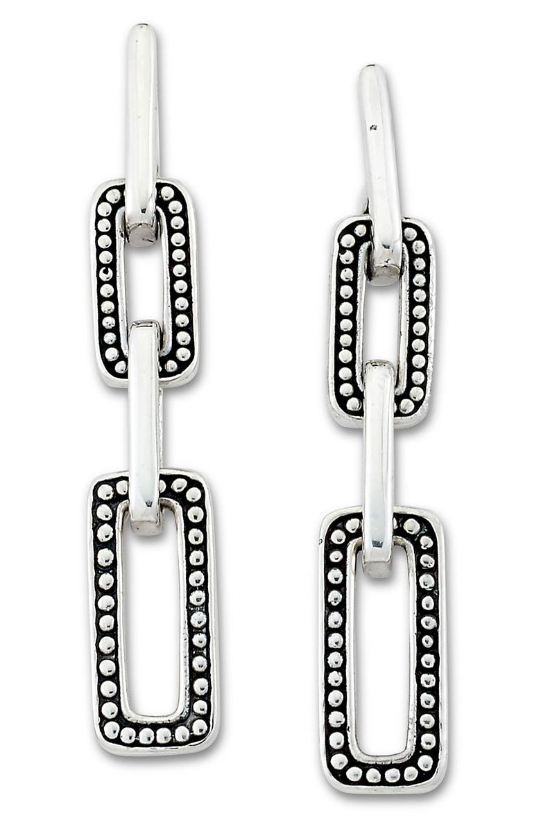 SAMUEL B. Sterling Silver Paper Clip Chain Drop Earrings, Main, color,