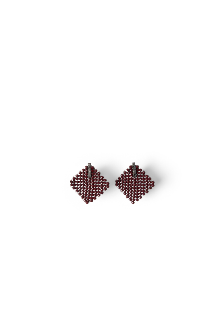 Hematite and Sterling Silver earrings, Main, color, Red
