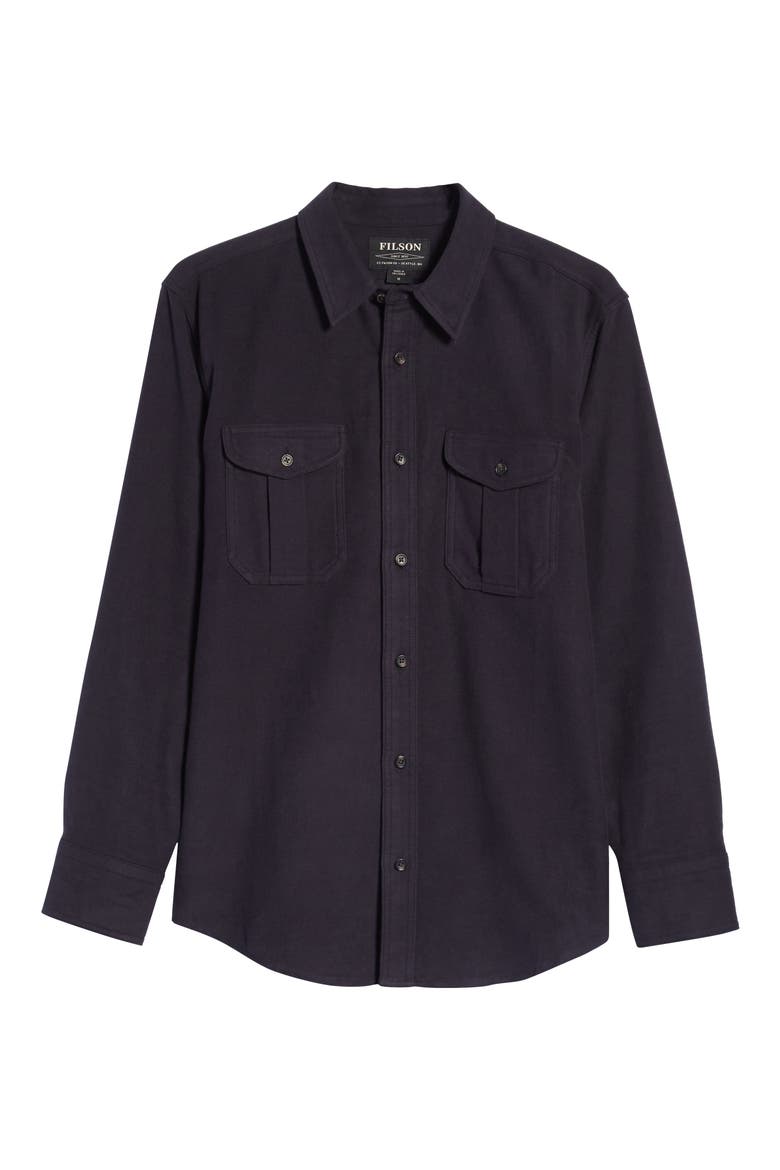 Seattle Regular Fit Button-Up Moleskin Shirt, Alternate, color, NAVY