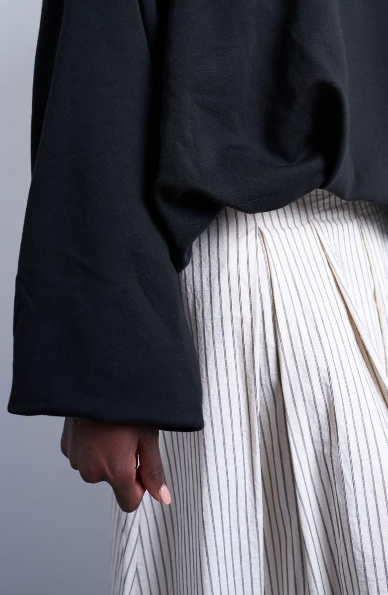 Topshop Balloon Hem Sweatshirt, Alternate, color, Black