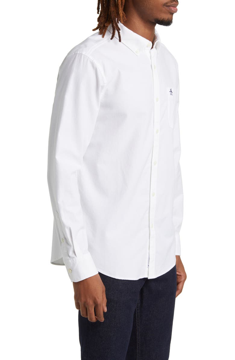Original Penguin Solid Stretch Button-Down Oxford Shirt, Alternate, color, 