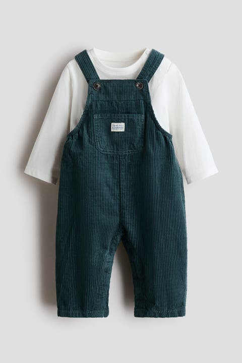 2-piece Overall And Shirt Set