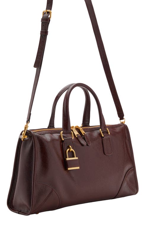 Mango Faux Leather Satchel In Brown