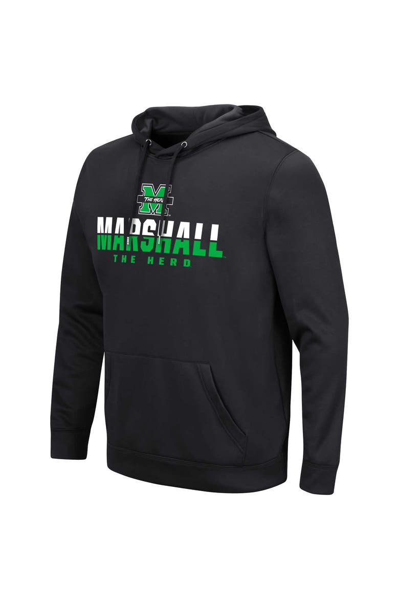 Men's Colosseum Black Marshall Thundering Herd Lantern Pullover Hoodie, Alternate, color, Black