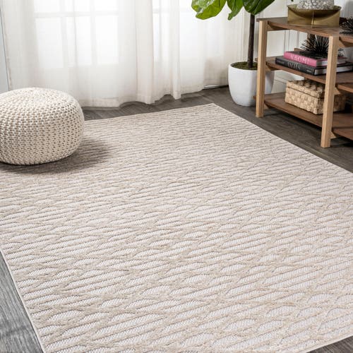 Jonathan Y Ararat High-low Pile Moroccan Diamond Modern Indoor/outdoor Area Rug In Beige