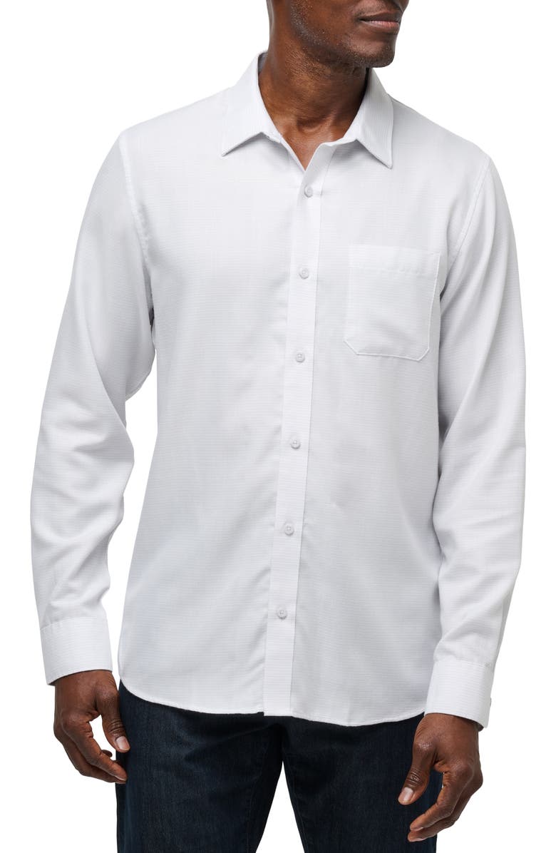 TravisMathew Little Leary Button-Up Shirt, Main, color, White
