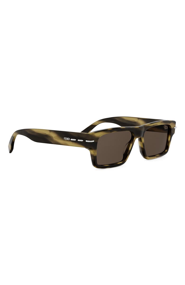 Fendi Selleria 54mm Rectangular Sunglasses, Alternate, color, Brown Horn / Brown