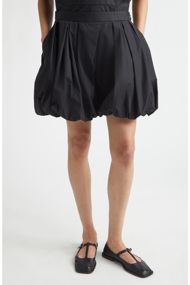 Organic Cotton Poplin Balloon Shorts, Main, color, BLACK
