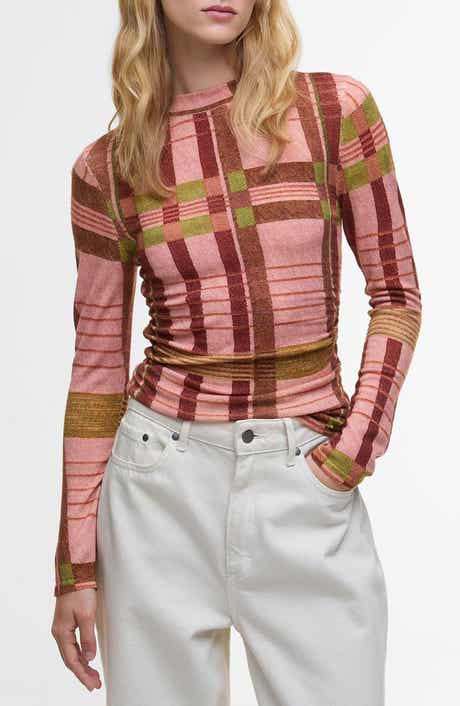 x Farm Rio Thalita Abstract Tartan Knit Top