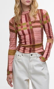 Barbour x Farm Rio Thalita Abstract Tartan Knit Top