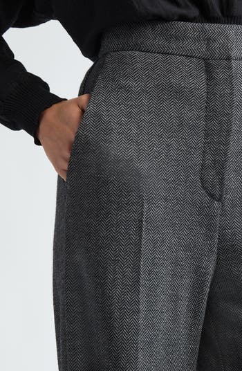 Max Mara Angora Herringbone Jersey Wide Leg Pants | Nordstrom