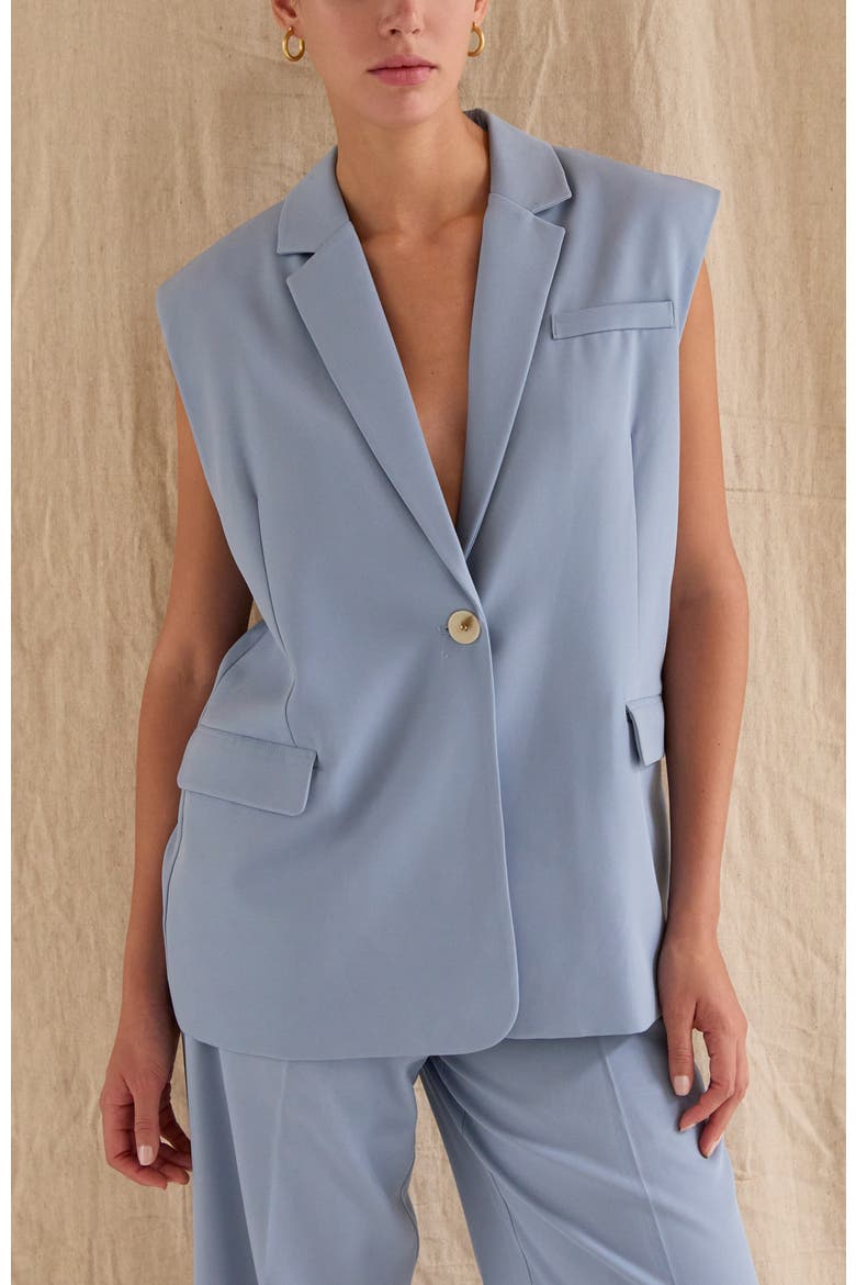 Oversized Blazer Vest, Alternate, color, Blue
