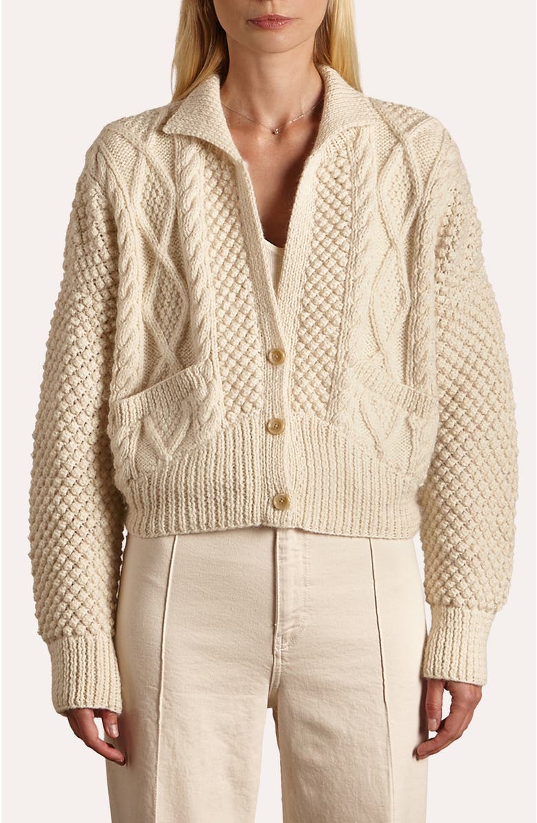 oyun Cable stitch Bomber Jacket, Alternate, color,