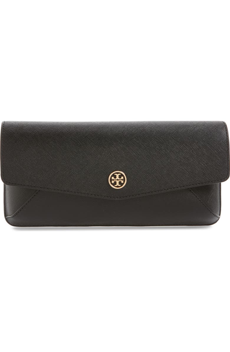 Tory Burch Robinson Leather Clutch, Main, color,