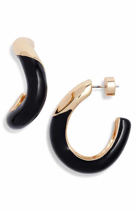 Nordstrom Enamel Sculpted Hoop Earrings