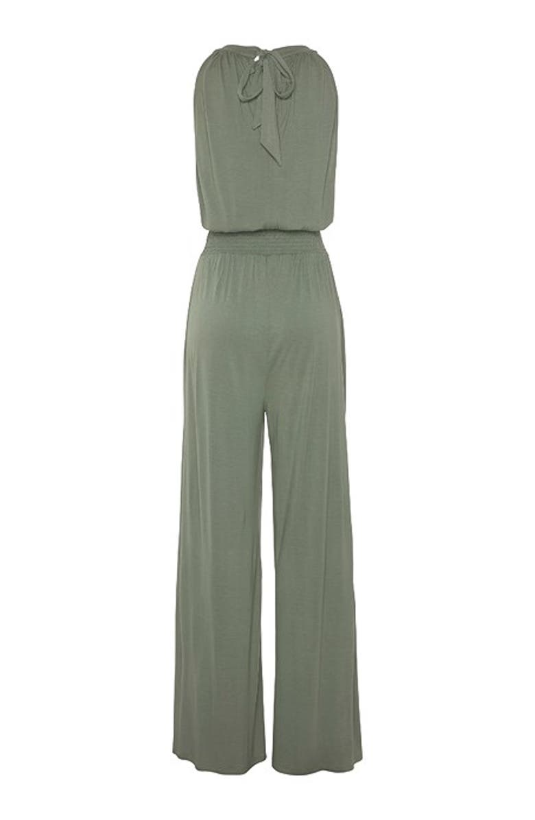 LASCANA Women's Halter Neck Jumpsuit, Alternate, color, Khaki