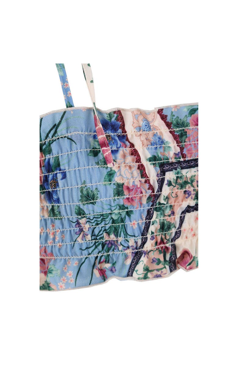 Agua Bendita Kids' Gisele Ivy Smocked Cover-Up Crop Top, Alternate, color, Multicolor