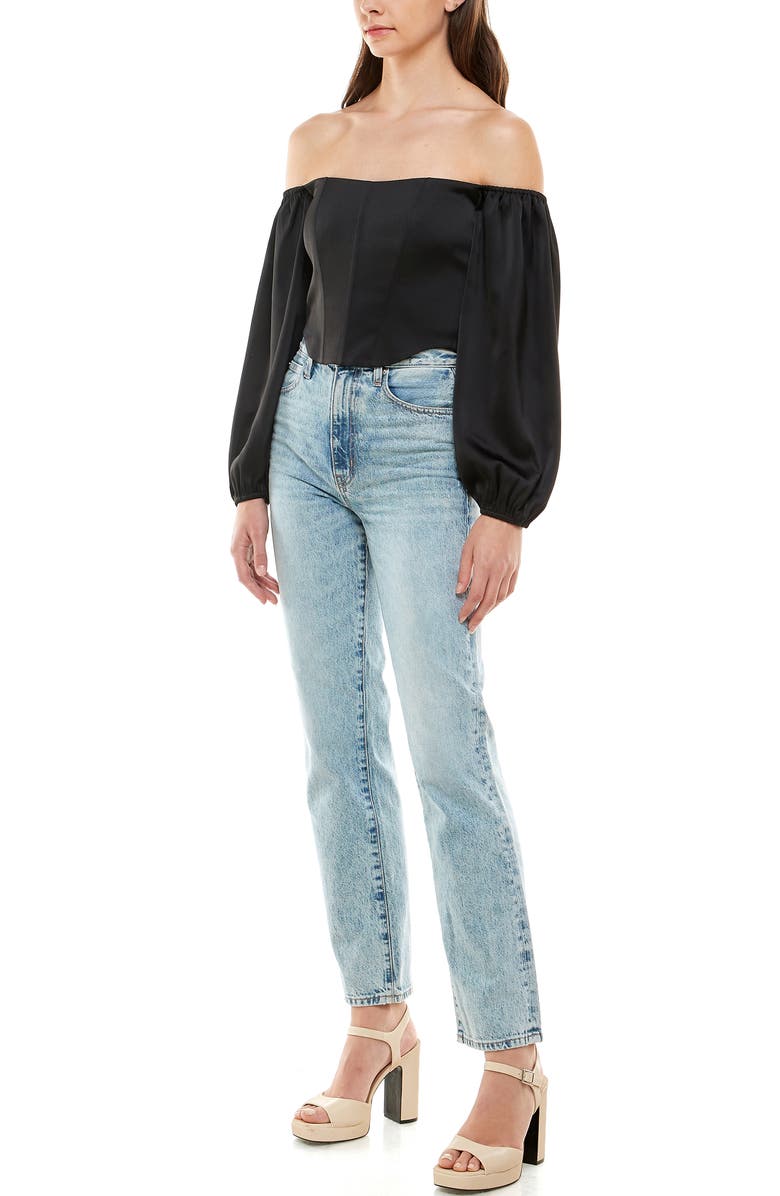 WAYF Nightcap Off the Shoulder Bustier Top, Alternate, color, 