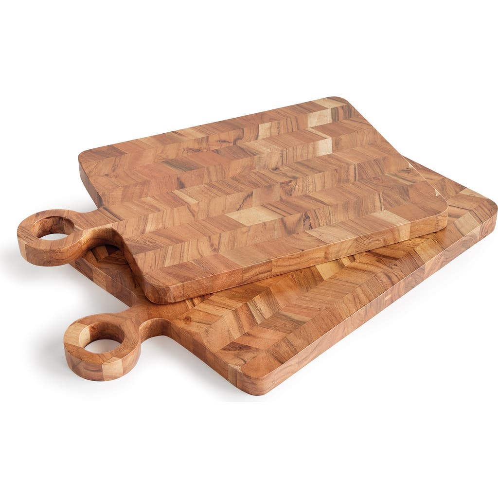 Napa Home & Garden Renata Serving Board Platters Set Of 2 In Brown