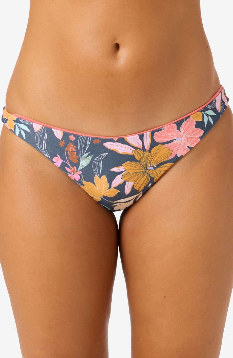 O'Neill Mila Reversible Hipster Bikini Bottoms, Alternate, color, Slate
