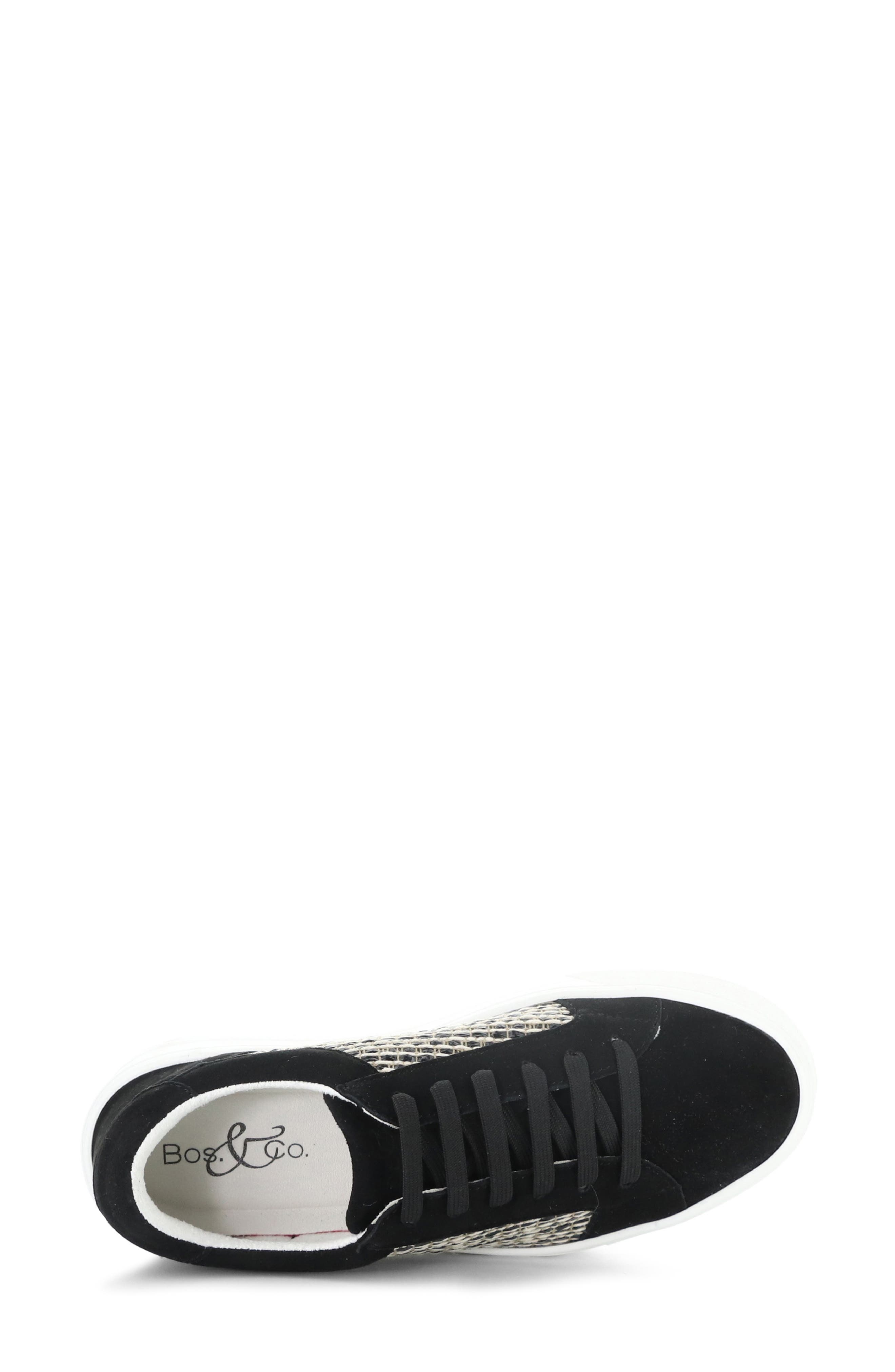Bos. & Co. Mera Lace-Up Platform Sneaker, Alternate, color, Black