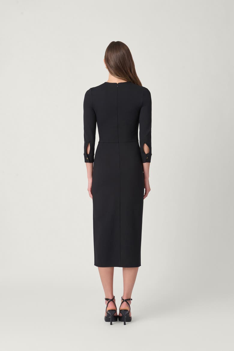 Hardware Ponte Cara Dress, Alternate, color, Jet