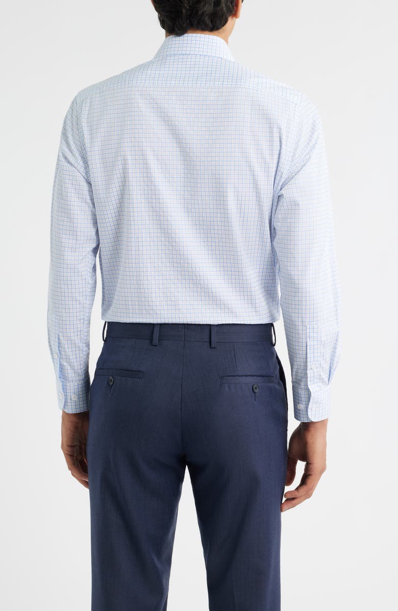 ZANETTI Plaid Dress Shirt, Alternate, color, Light Blue/ Tan/ White