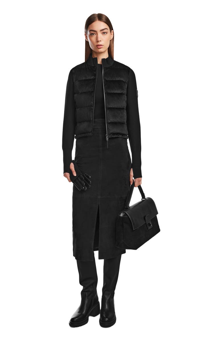 Rudsak CAMILLE V WOMEN'S VELVET HYBRID KNIT & LIGHT DOWN JACKET, Alternate, color, 