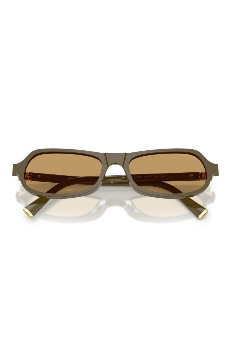 55mm Irregular Sunglasses, Alternate, color, GREEN / BROWN