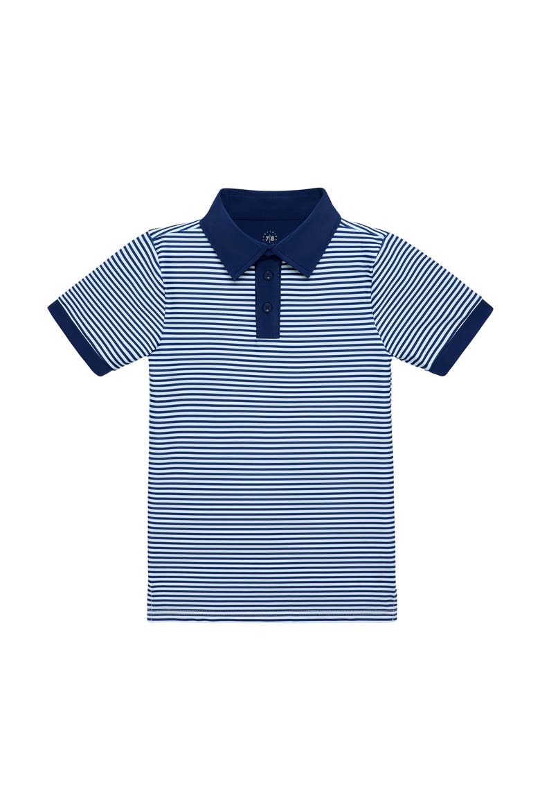 Thin Stripe Polo Shirt, Main, color, Navy
