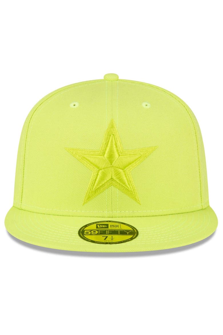 Men's New Era Neon Green Dallas Cowboys Color Pack Brights 59FIFTY Fitted Hat, Alternate, color, Neon Green