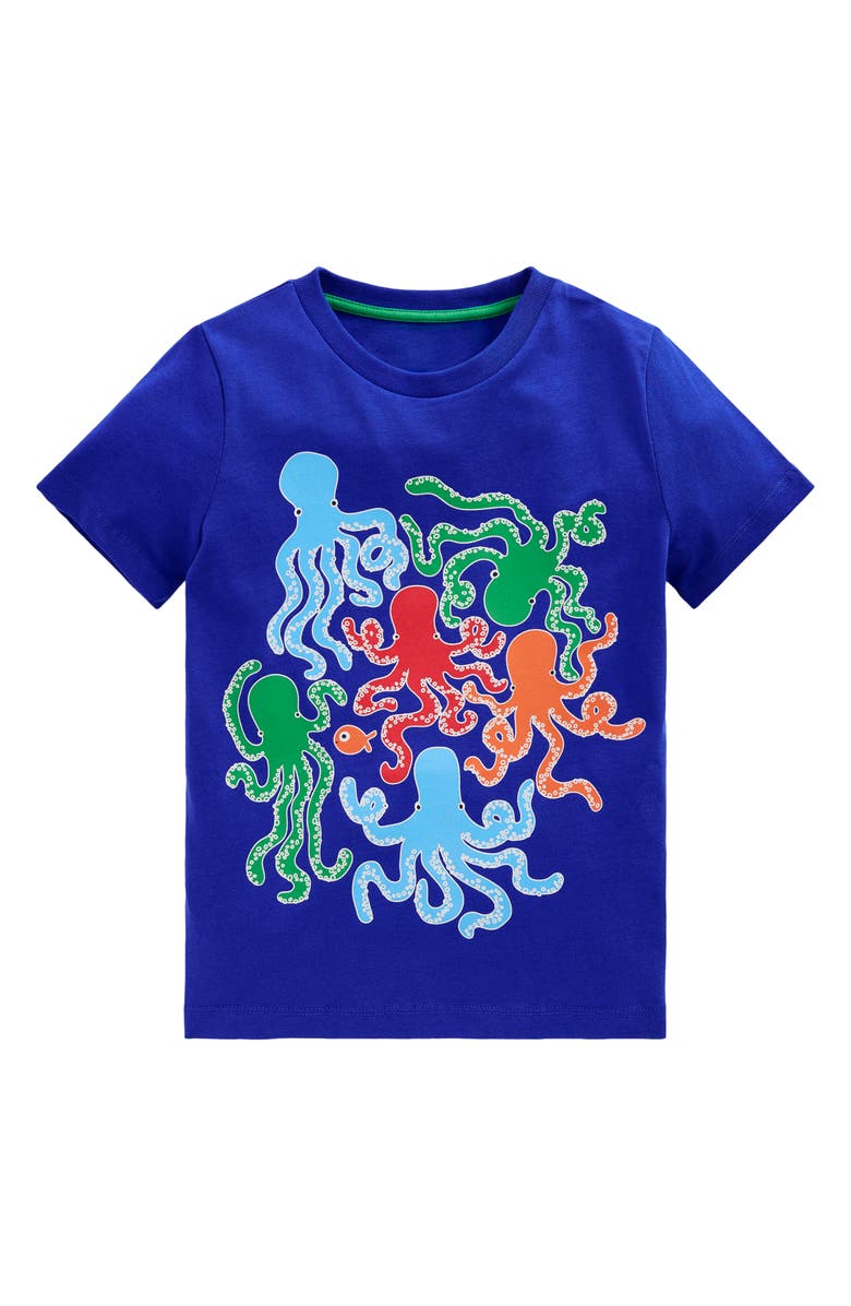 Mini Boden Kids' Glow-in-the-Dark Cotton Graphic T-Shirt, Main, color, 