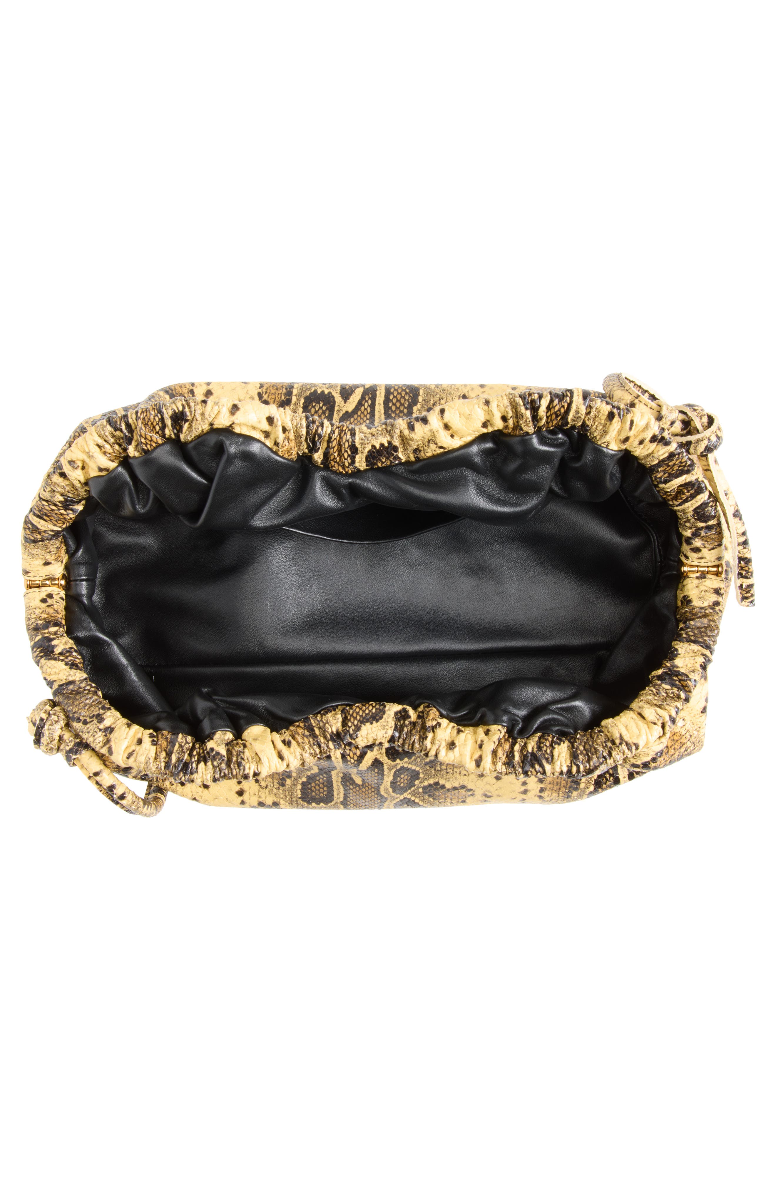 Oversized Cloud Snakeskin Embossed Leather Clutch, Alternate, color, GOLDEN ROCCIA