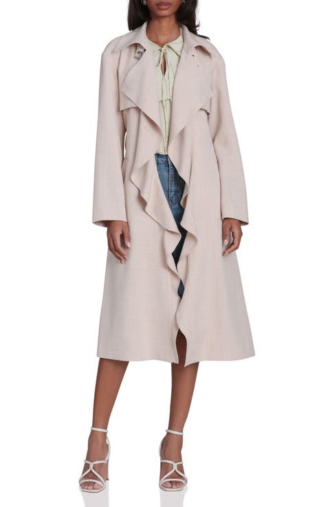 Cascade Drape Trench Coat