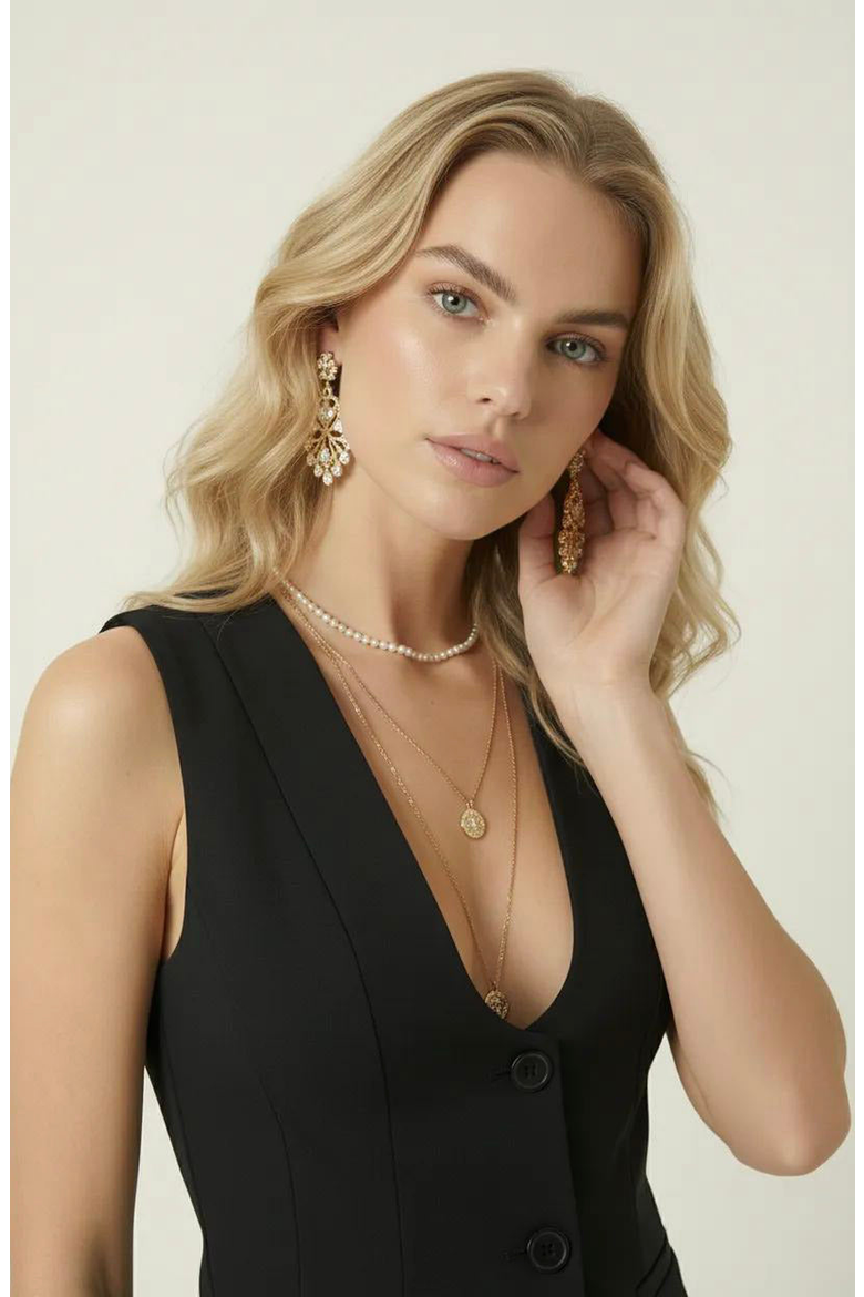 Tailored Vest Top, Alternate, color, Black