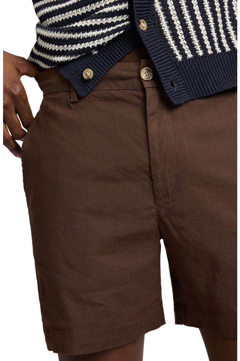 Stretch Linen 6" Short, Alternate, color, Espresso