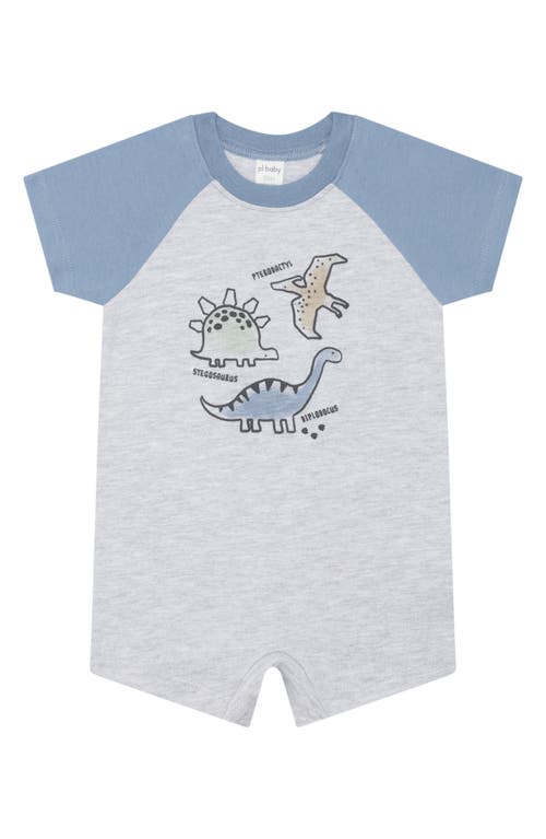 Pl Baby By Petit Lem 3-pack Rompers In Light Heather Grey