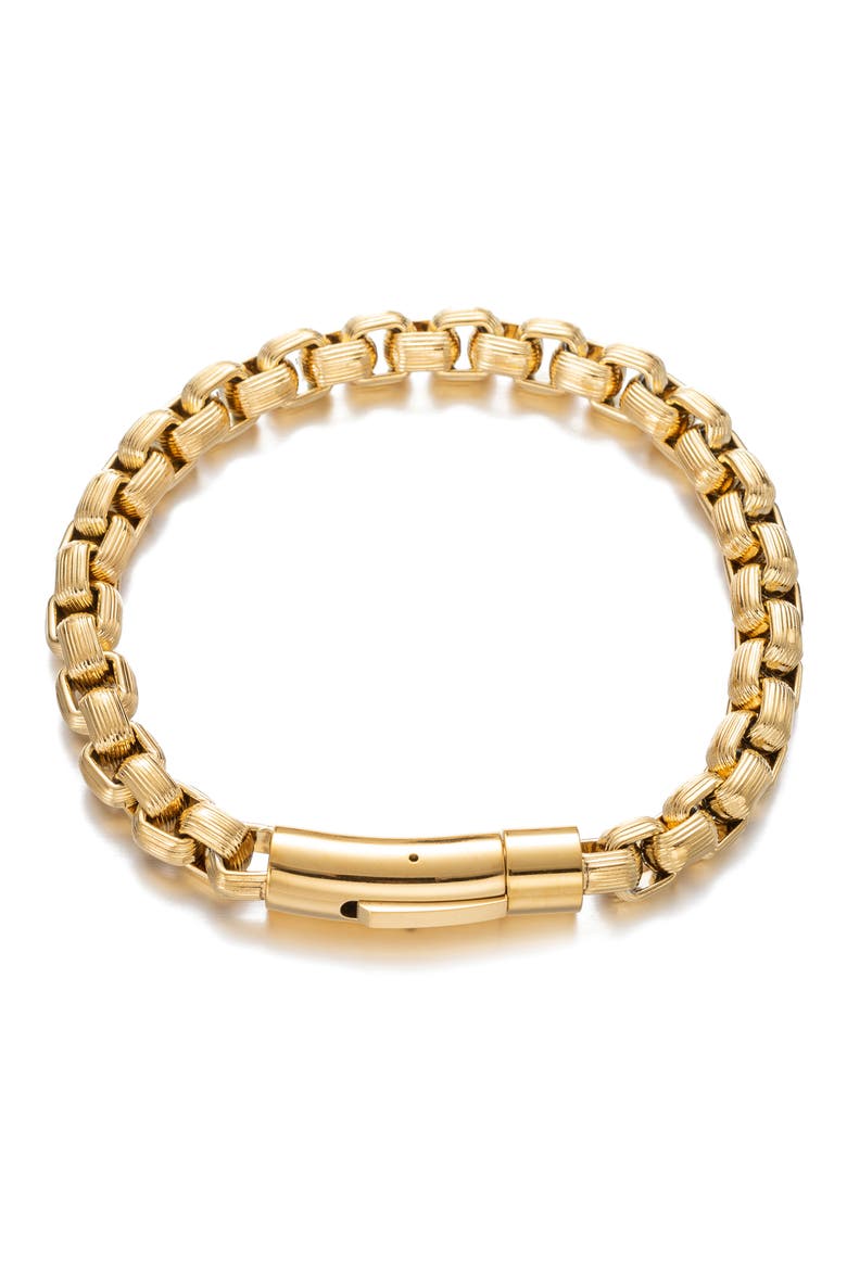 18K Gold Plated Jacob Braided Titanium Bracelet, Main, color, GOLD