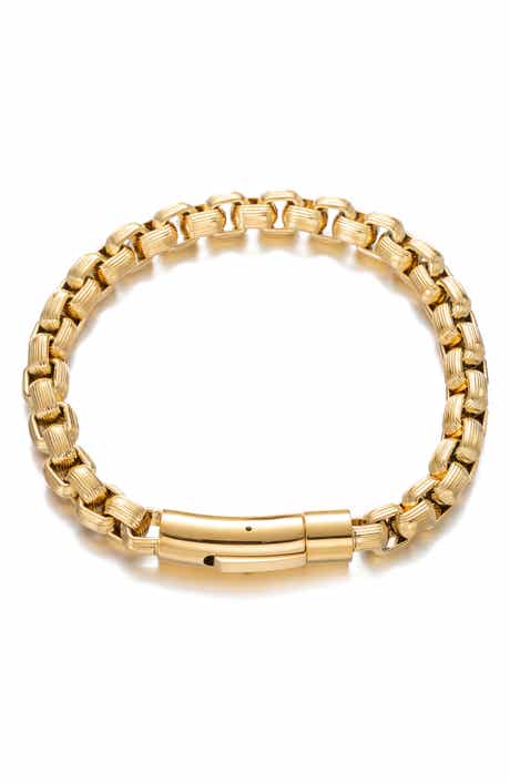 EYE CANDY LOS ANGELES 18K Gold Plated Jacob Braided Titanium Bracelet