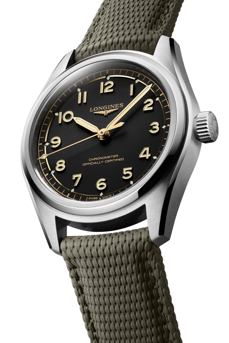 Spirit Pilot NATO Strap Watch, 39mm, Alternate, color, BLACK