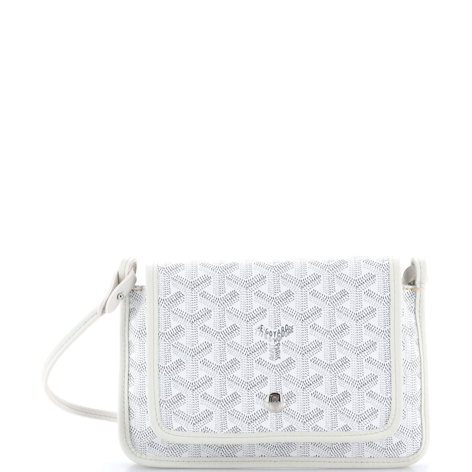 Pre-Owned Goyard Plumet Clutch Wallet Coated Canvas, Main, color, White