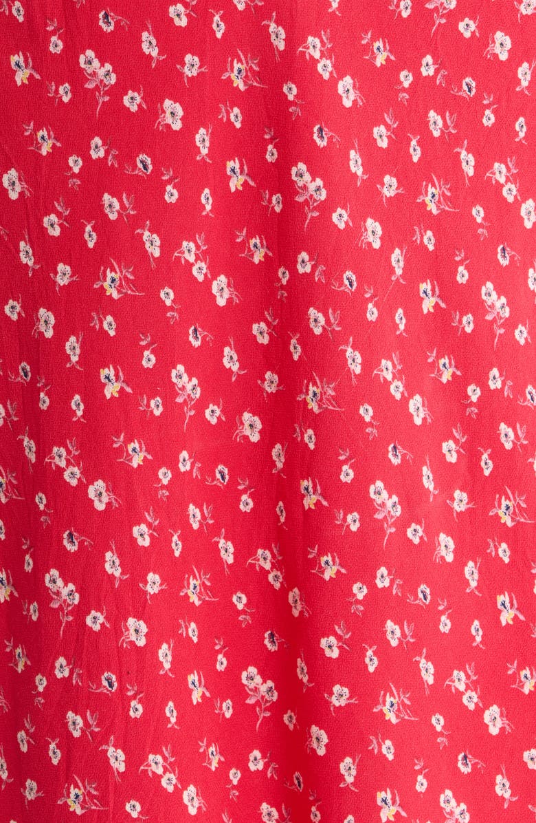 Lucky Brand Simone Lace Detail Ditsy Slipdress, Alternate, color, Red Ditsy